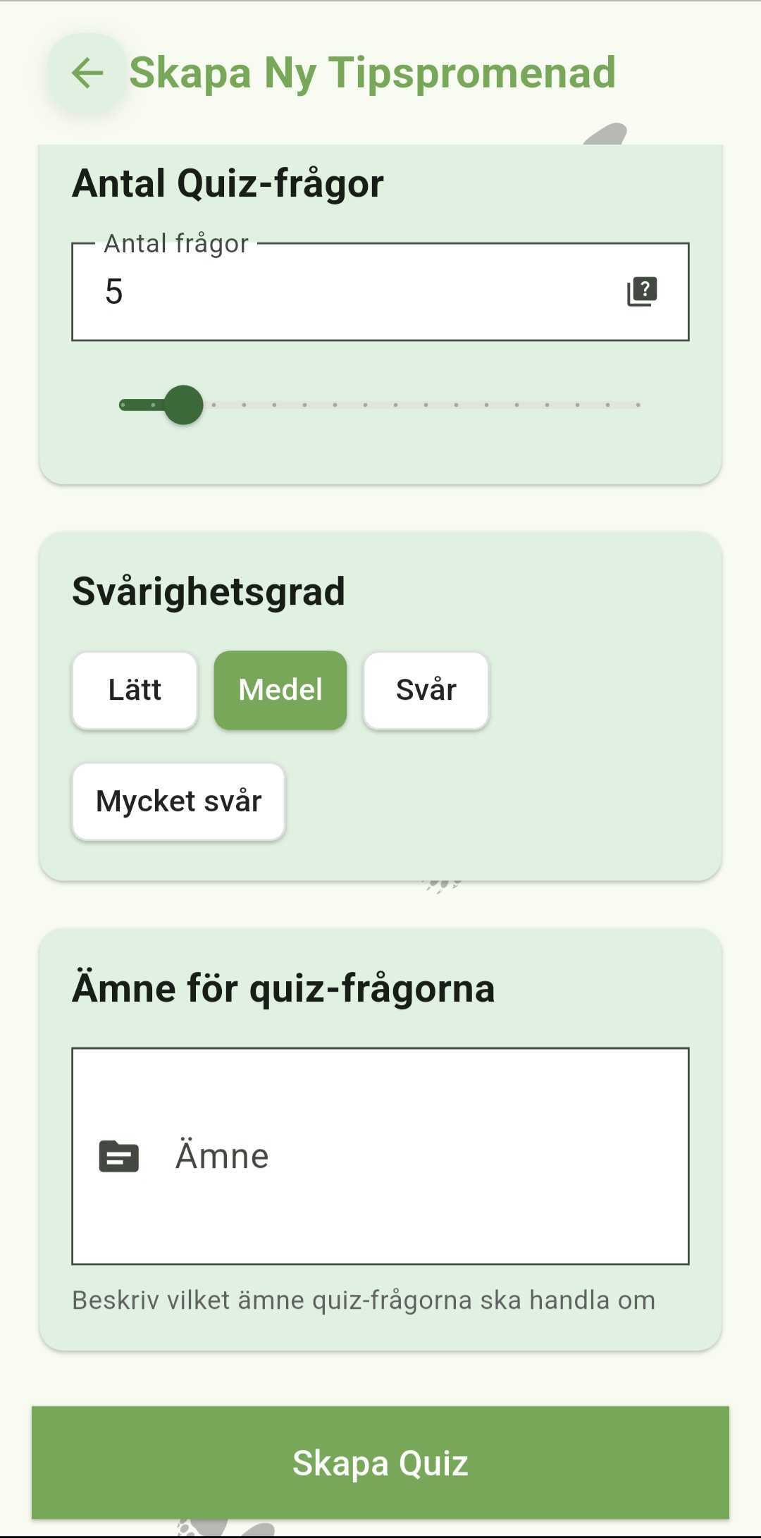 Skapa tipspromenad - skärmbild